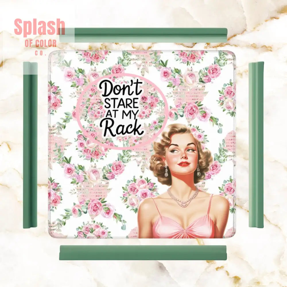 Funny Mahjong Mat Preppy Florals With A Chic Cheeky Twist Don’t Stare At My Rack 31.5’’x31.5’’ Daily Accessories