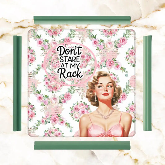 Funny Mahjong Mat Preppy Florals With A Chic Cheeky Twist Don’t Stare At My Rack 31.5’’x31.5’’ Daily Accessories