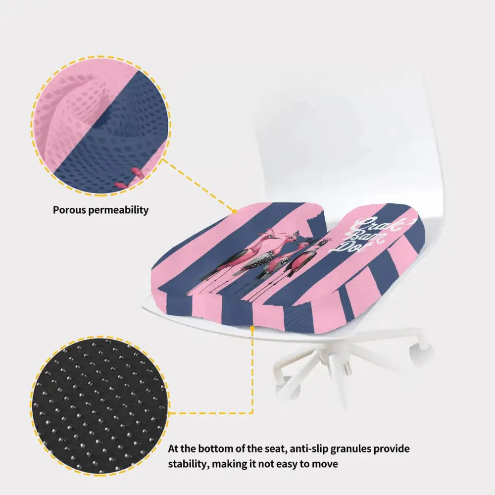 Funny Mahjong Orthopedic Memory Foam Seat Cushion Blue Pink Striped Bird Queens 18.1’’x13.8’’x2.8’’ Daily Accessories
