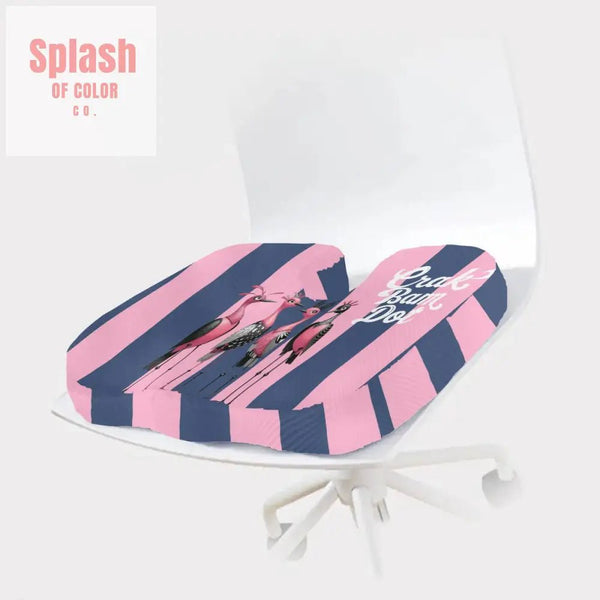 Funny Mahjong Orthopedic Memory Foam Seat Cushion Blue Pink Striped Bird Queens 18.1’’x13.8’’x2.8’’ Daily Accessories