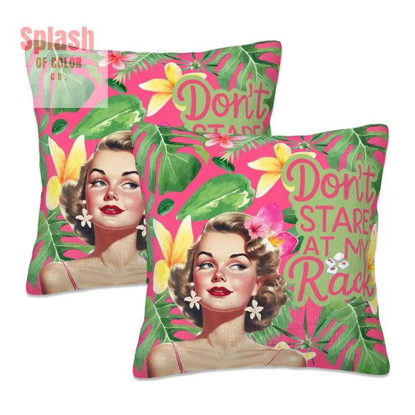 Funny Mahjong Pillow Covers Don’t Stare At My Rack Plush Throw Pillow Covers - 16’’x16’’ - Pillow Case