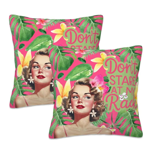 Funny Mahjong Pillow Covers Don’t Stare At My Rack Plush Throw Pillow Covers - 16’’x16’’ - Pillow Case