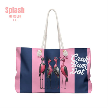 Funny Mahjong Tile Tote Bag Blue Pink Preppy Quirky Bird Queens Crak Bam Dot Mahj Lover Mahjong Gift For Her - 24’’ ×