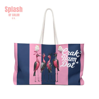 Funny Mahjong Tile Tote Bag Blue Pink Preppy Quirky Bird Queens Crak Bam Dot Mahj Lover Mahjong Gift For Her - 24’’ ×