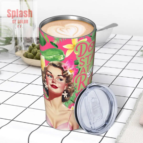 Funny Mahjong Tumbler, Don't Stare At My Rack Stainless Steel Insulated Tumblers with Lid & Straw - Splash of Color co.
