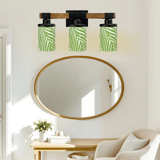 Garden Green Floral Asian Zen Tranquil Pretty Vanity Light Fixture One Size Wall Lighting