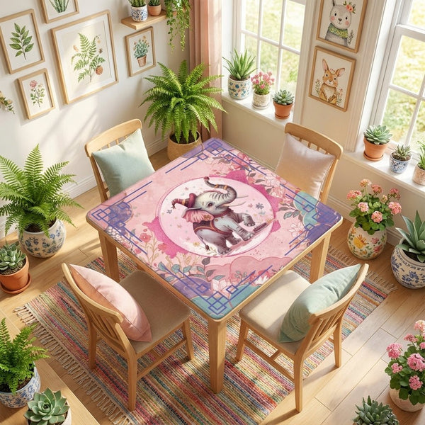 Tilley Tusk Magical Asian Garden Elephant Mahjong Mat - Splash of Color Co.