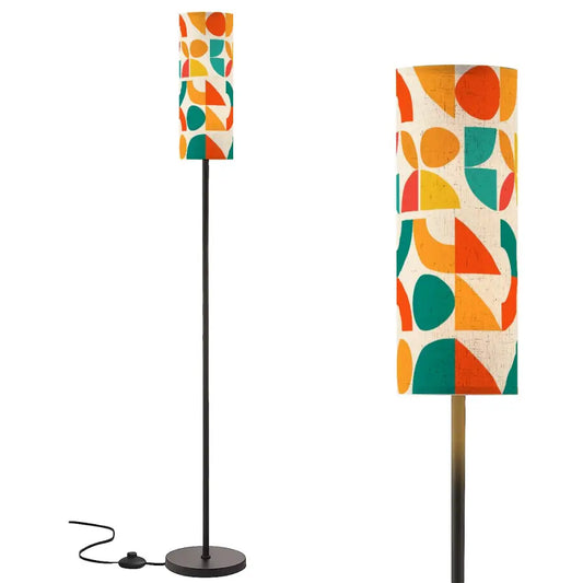 Geometric Color Splash Modern Book Nook Lamp– Teal Yellow & Orange Floor Lamp One Size Floor Lamps
