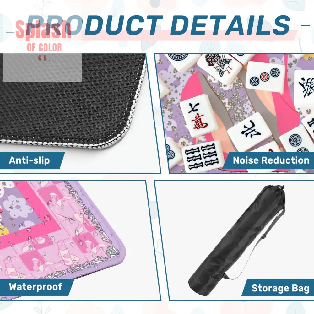 Girly Pop Pink Lavender Glam Gal Mahjong Mat - Daily Accessories
