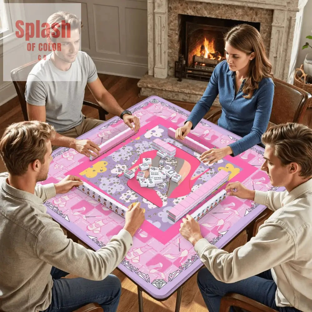 Girly Pop Pink Lavender Glam Gal Mahjong Mat - Daily Accessories