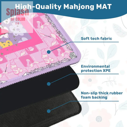 Girly Pop Pink Lavender Glam Gal Mahjong Mat - Daily Accessories