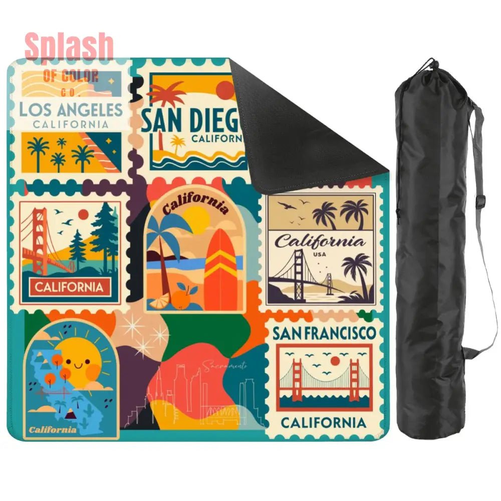 Going Back To Cali, Fun Whimsical California Modern Mahjong Mat - Splash of Color co.