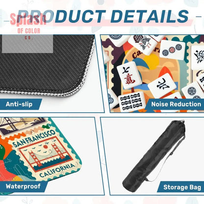 Going Back To Cali, Fun Whimsical California Modern Mahjong Mat - Splash of Color co.