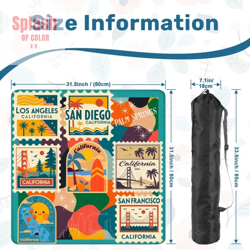 Going Back To Cali, Fun Whimsical California Modern Mahjong Mat - Splash of Color co.