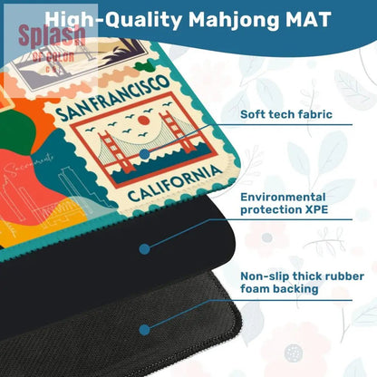 Going Back To Cali, Fun Whimsical California Modern Mahjong Mat - Splash of Color co.
