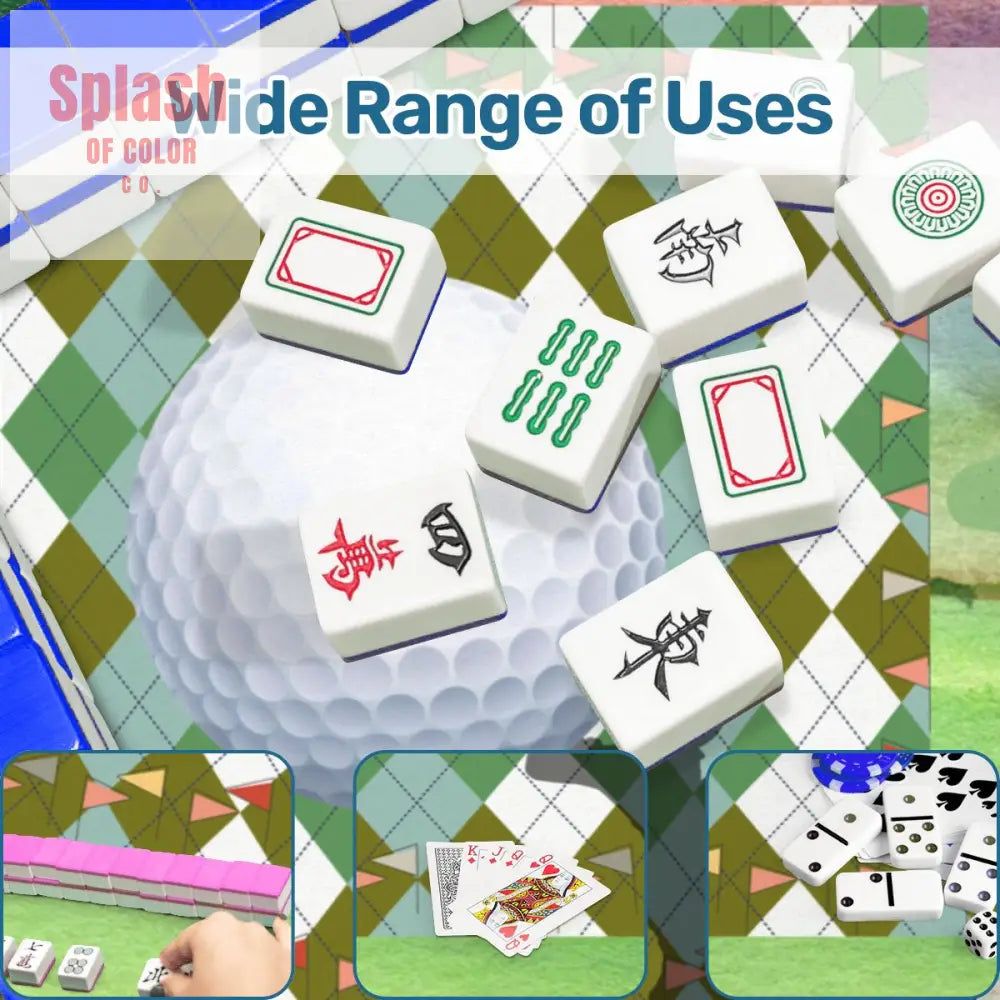Golf Themed Mahjong Mat Whimsical Golf Lover Mahj Lover Game Mat - Daily Accessories