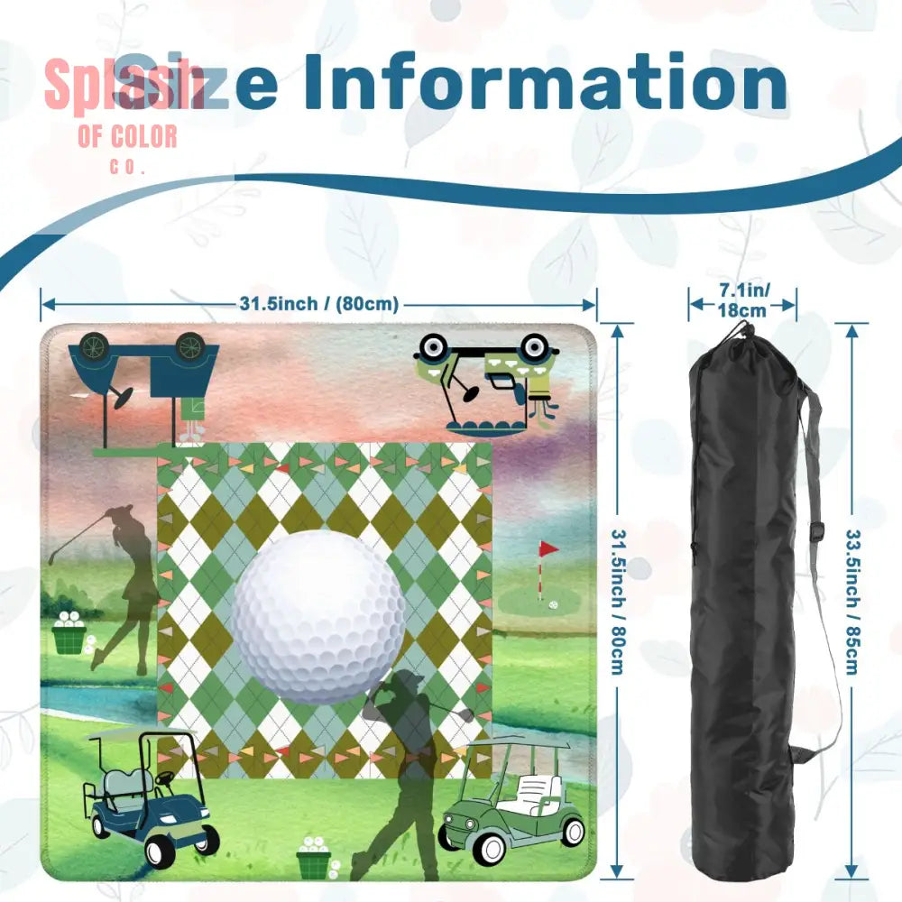 Golf Themed Mahjong Mat Whimsical Golf Lover Mahj Lover Game Mat - Daily Accessories
