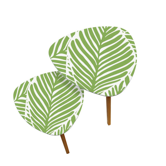 Green Leaf Asian Zen Garden Modern Nesting Triangle Coffee Table Set of 2 - One Size - Home Accessories