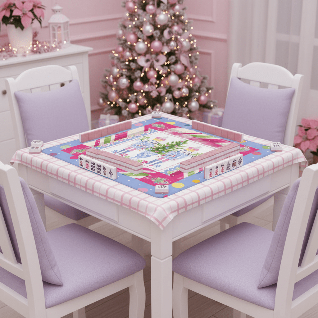 Chinoiserie Christmas Mahjong Mat Candy Man Nutcrackers - Splash of Color Co.