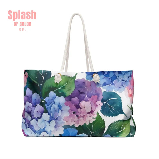Hydrangea Mahjong Tile Tote | FloralTravel Tote Overnight Bag Beach Bag Gift for Mahjong Lovers - 24’’ × 13’’ - Bags