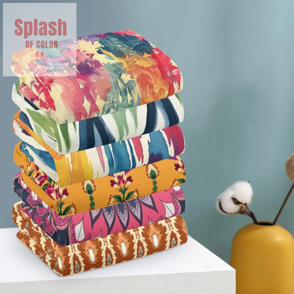 Ikat Boho Hand Towels Watercolor Designed Boho Bath Or Kitchen Hand Towels for Kitchen Or Bath