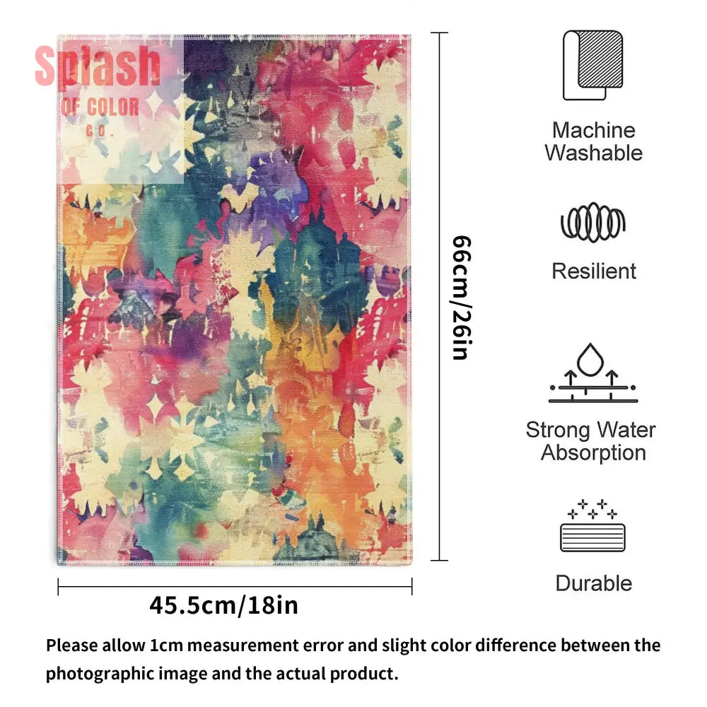 Ikat Boho Hand Towels Watercolor Designed Boho Bath Or Kitchen Hand Towels for Kitchen Or Bath