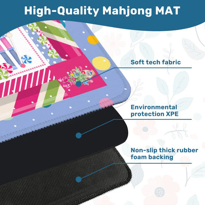 Chinoiserie Christmas Mahjong Mat Candy Man Nutcrackers