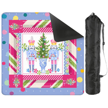 Chinoiserie Christmas Mahjong Mat Candy Man Nutcrackers