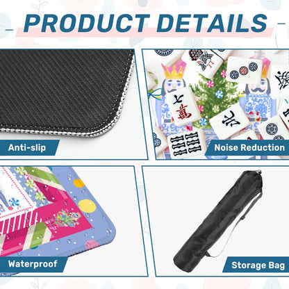 Chinoiserie Christmas Mahjong Mat Candy Man Nutcrackers