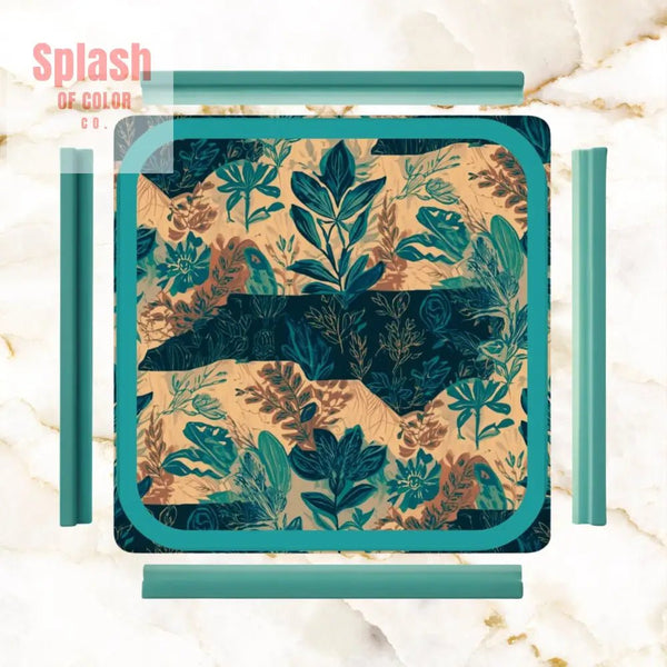 In My Mind I'm Going To Carolina, North Carolina Whimsical Watercolor Blue, Teal Mahjong Mat - Splash of Color co.