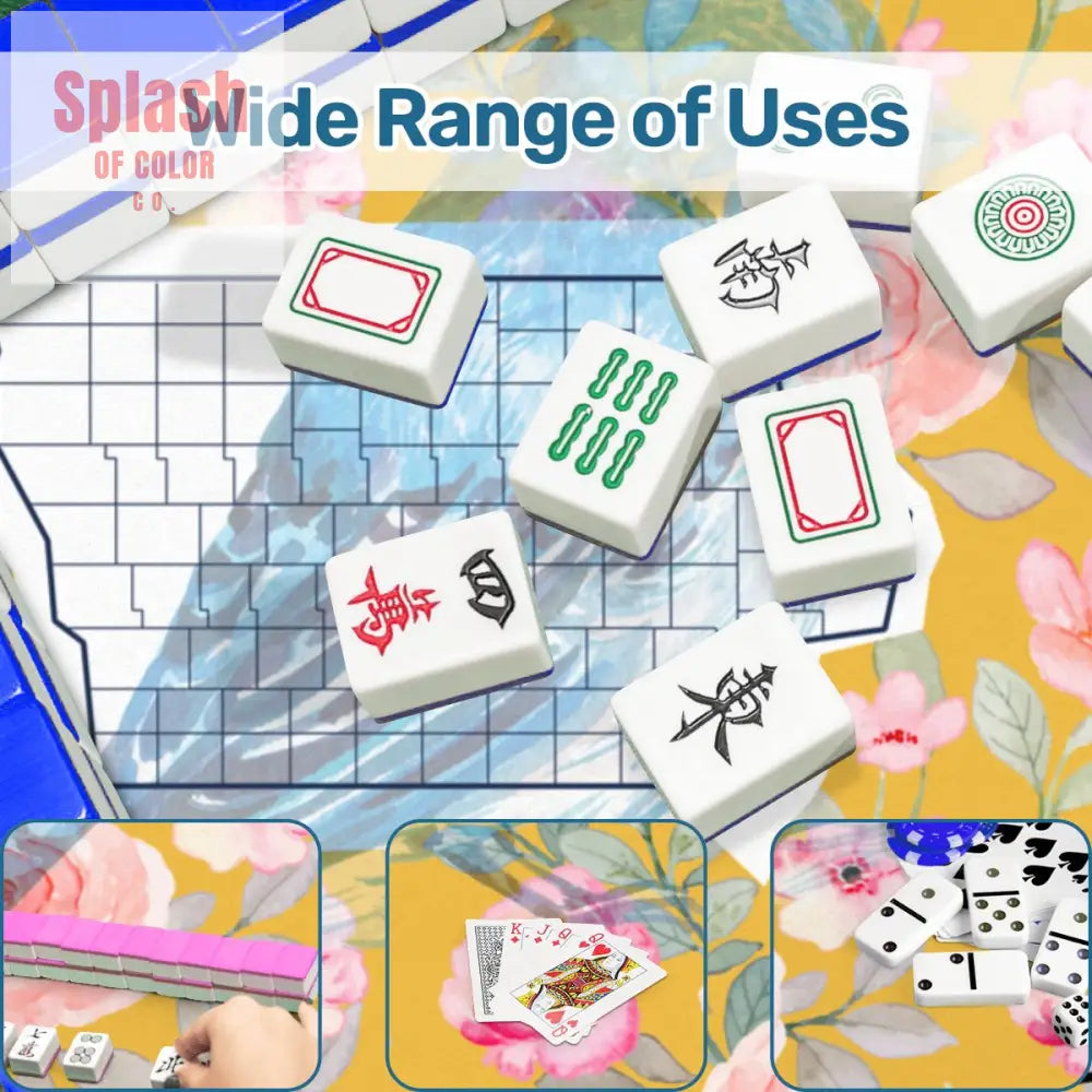 Iowa State Pride Red Yellow Blue Bird Wild Rose Mahjong Mat - Daily Accessories