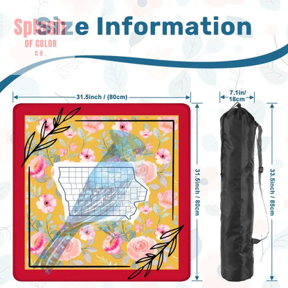 Iowa State Pride Red Yellow Blue Bird Wild Rose Mahjong Mat - Daily Accessories