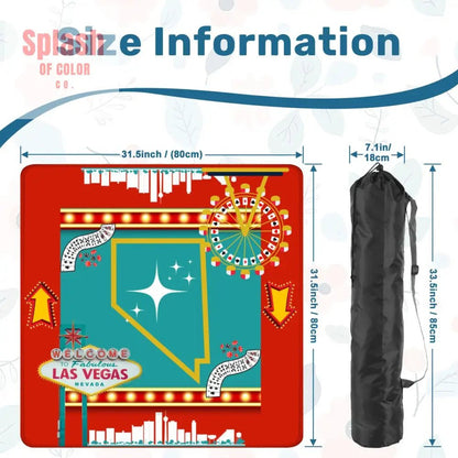 Las Vegas State Of Nevada Whimsical Red, Teal Viva Diva Mahjong Mat - Splash of Color co.