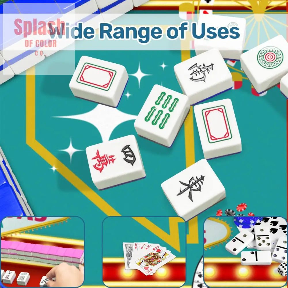 Las Vegas State Of Nevada Whimsical Red, Teal Viva Diva Mahjong Mat - Splash of Color co.