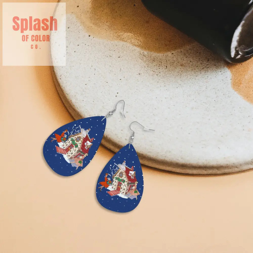 Leather Teardrop Earrings One Size Wear Accessories