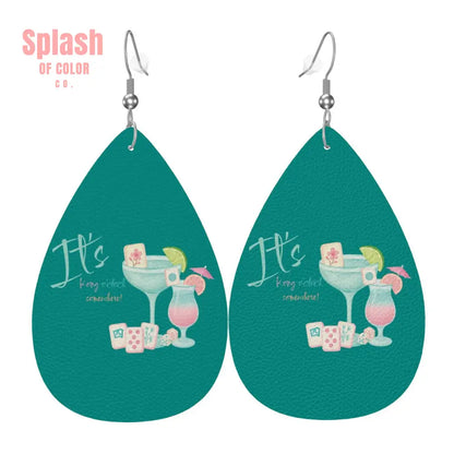 Leather Teardrop Earrings One Size Wear Accessories