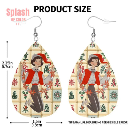 Leather Teardrop Earrings One Size Wear Accessories