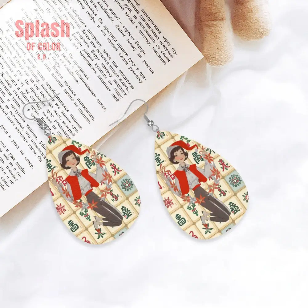 Leather Teardrop Earrings One Size Wear Accessories