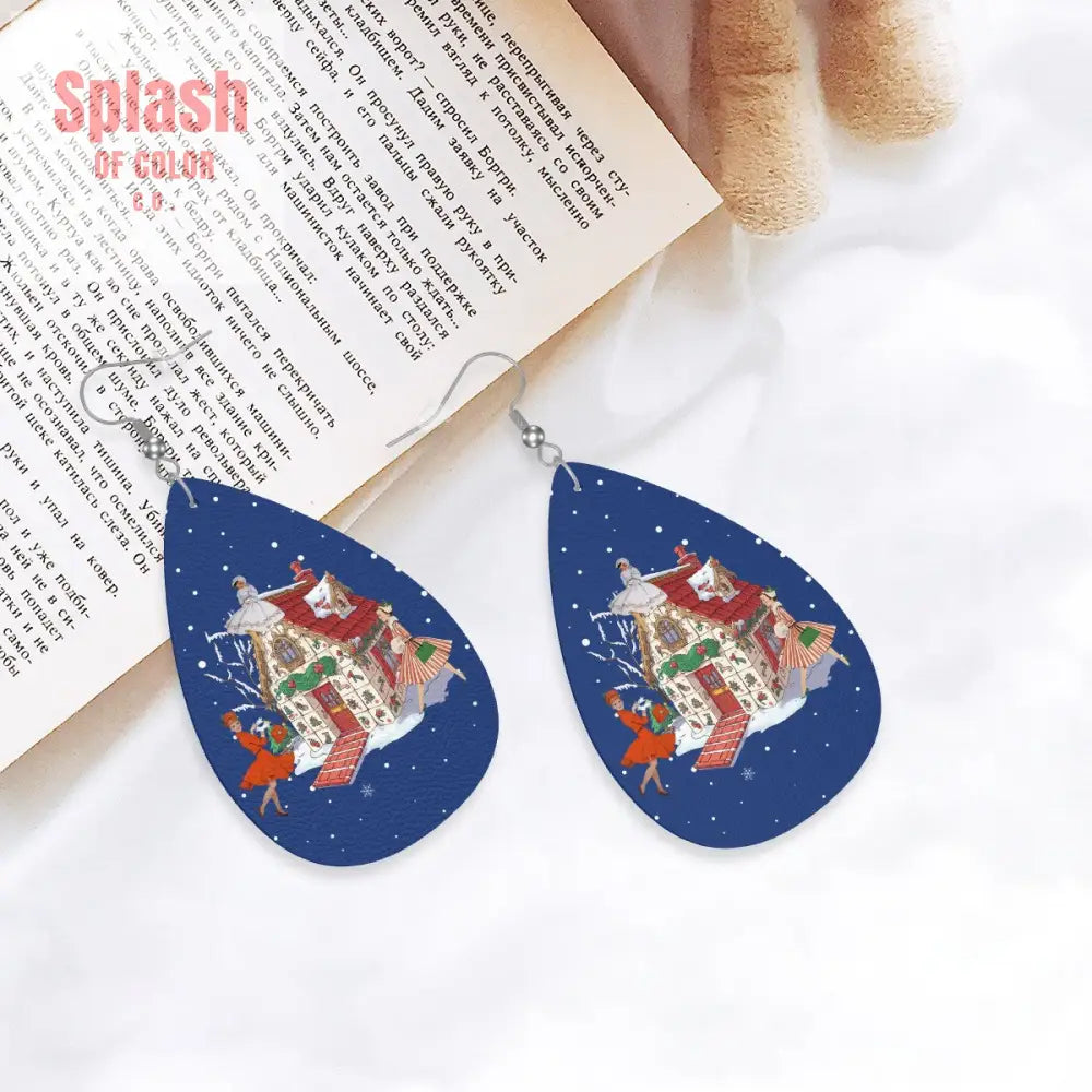 Leather Teardrop Earrings One Size Wear Accessories