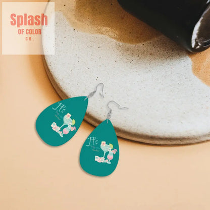 Leather Teardrop Earrings One Size Wear Accessories