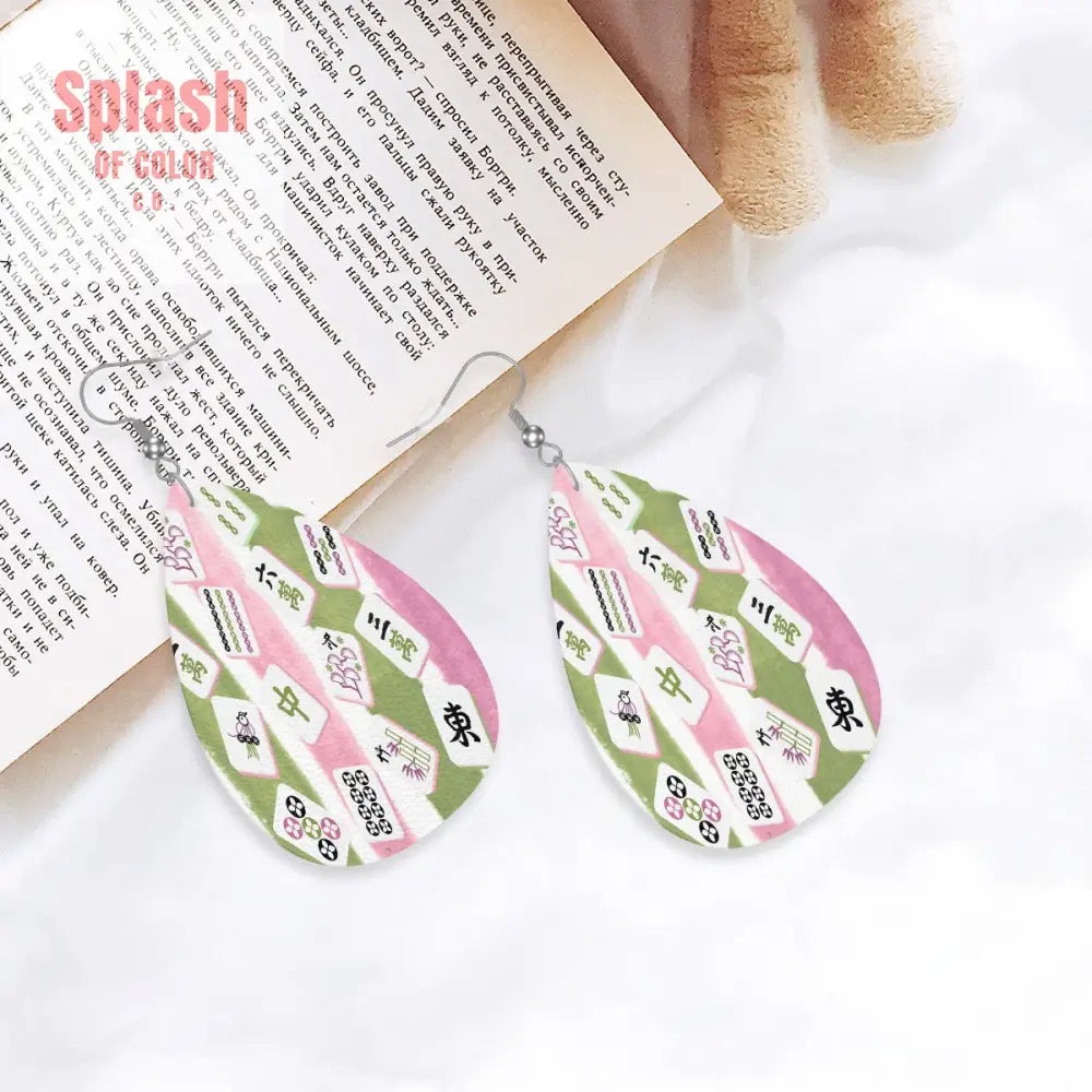 Leather Teardrop Earrings One Size Wear Accessories