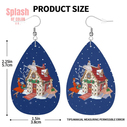 Leather Teardrop Earrings One Size Wear Accessories