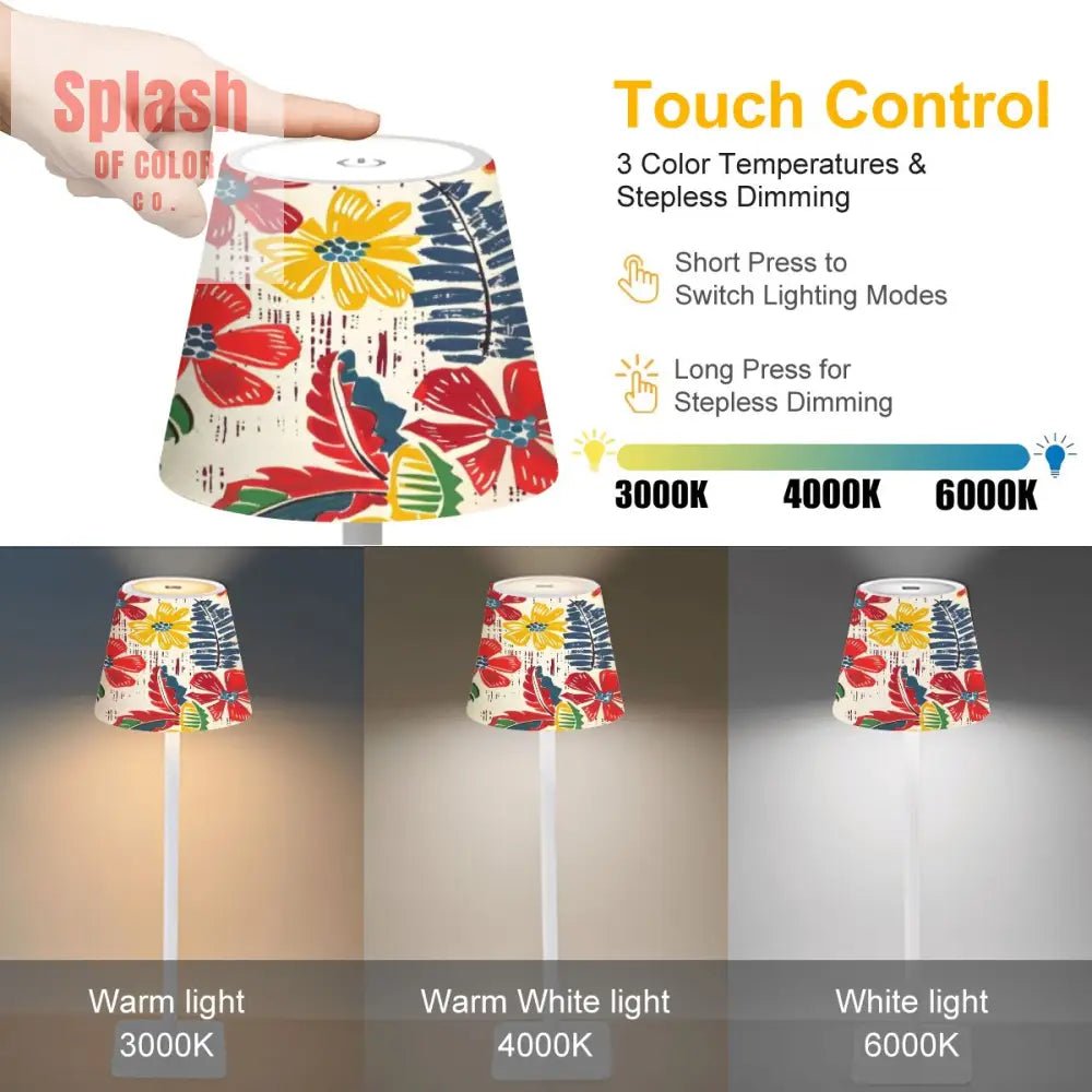 Led Mahjong Mahjong Floral Heritage Red, Blue Yellow Tropical Designed LED Cordless ...