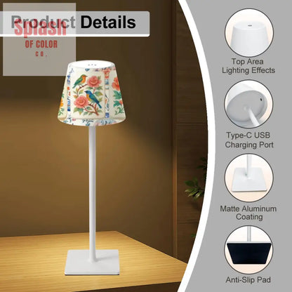 LED Cordless Table Lamp - 4.3’’x4.3’’x14.8’’ - Desk Lamps