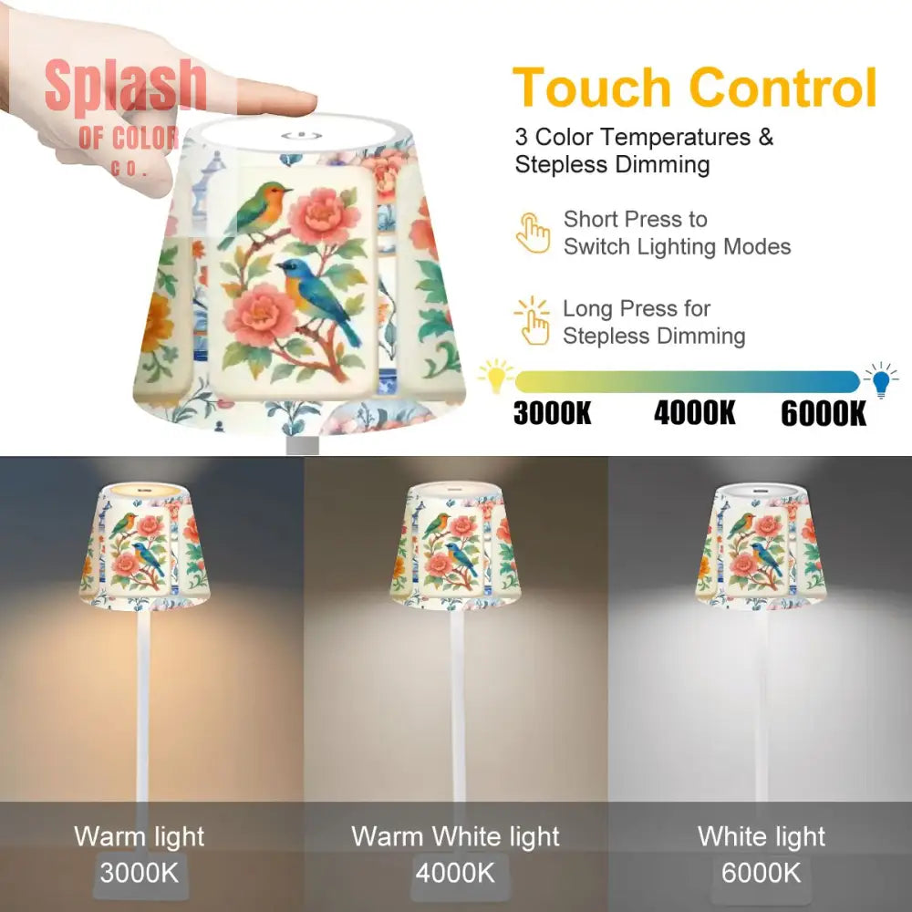 LED Cordless Table Lamp - 4.3’’x4.3’’x14.8’’ - Desk Lamps