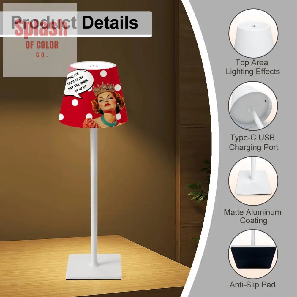 LED Cordless Table Lamp - 4.3’’x4.3’’x14.8’’ - Desk Lamps