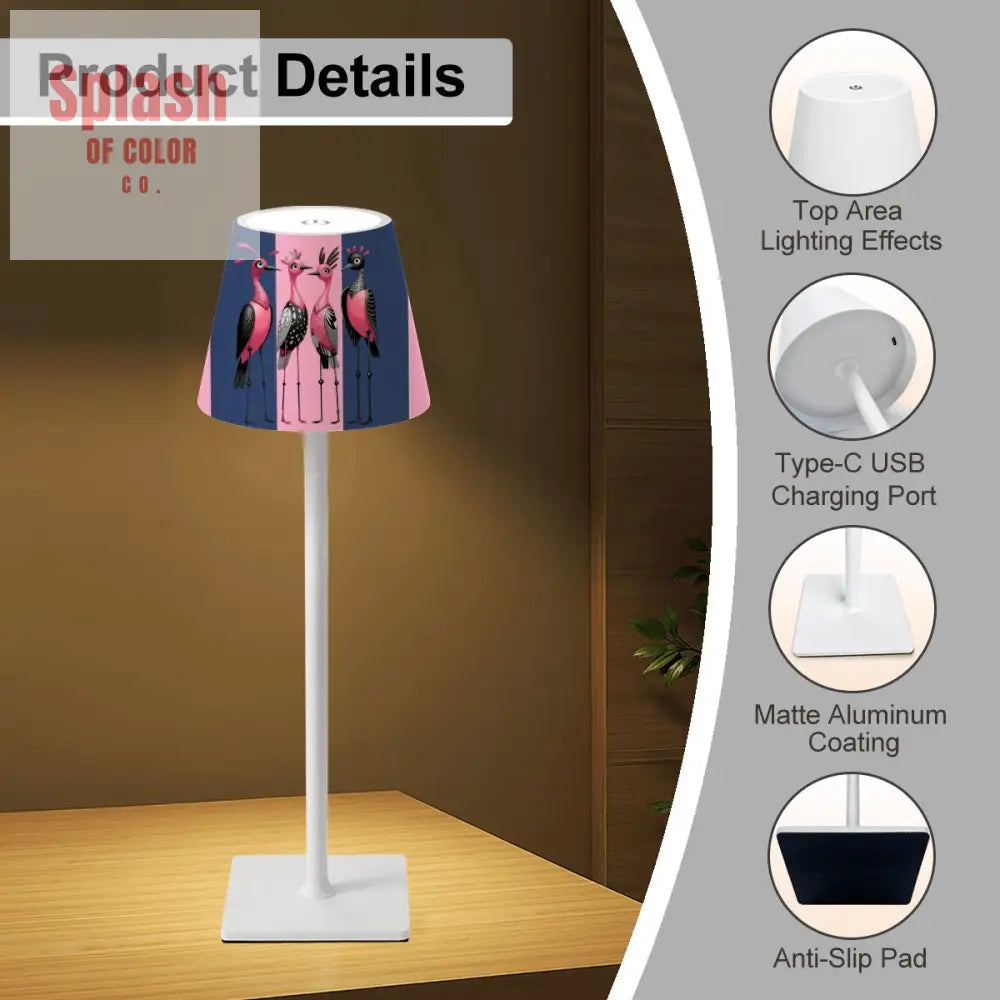 LED Cordless Table Lamp - 4.3’’x4.3’’x14.8’’ - Desk Lamps
