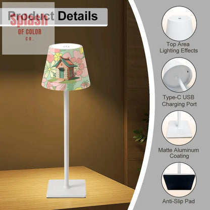 LED Cordless Table Lamp - 4.3’’x4.3’’x14.8’’ - Desk Lamps