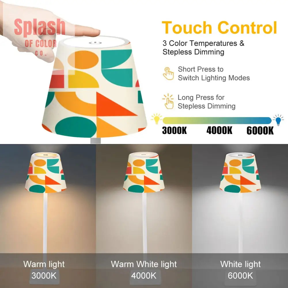 LED Cordless Table Lamp - 4.3’’x4.3’’x14.8’’ - Desk Lamps