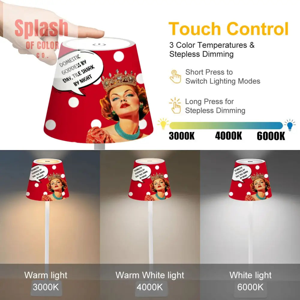 LED Cordless Table Lamp - 4.3’’x4.3’’x14.8’’ - Desk Lamps